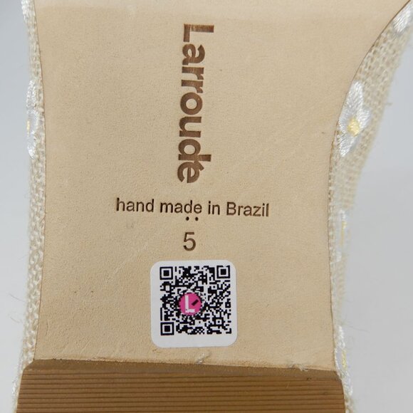 New! Larroude Beige Floral Flats - Picture 11 of 12